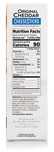 John Wm. Macy's CheeseSticks, Original Cheddar, 4 Ounce Box, Pack of 6