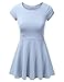 JJ Perfection Women's Cap Sleeve Casual Skater Flare Mini Dress