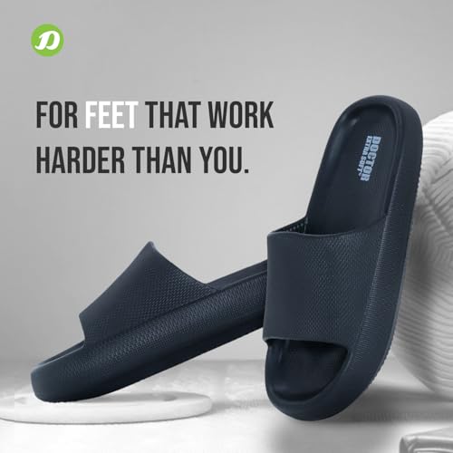 DOCTOR EXTRA SOFT Men's Classic Ultra Soft Sliders/Slippers with Cushion FootBed for Adult | Comfortable & Light Weight | Stylish & Anti-Skid | Waterproof & Everyday Flip Flops for Gents/Boys D-504