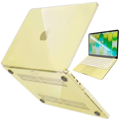 AMROAH for MacBook Neo Case 13 inch 2026 Model A3404 with A18 Pro Chip, Scratch Resistant Protective Hard Shell Case & Keyboard Cover & Screen Film & Type C, Crystal Citrus