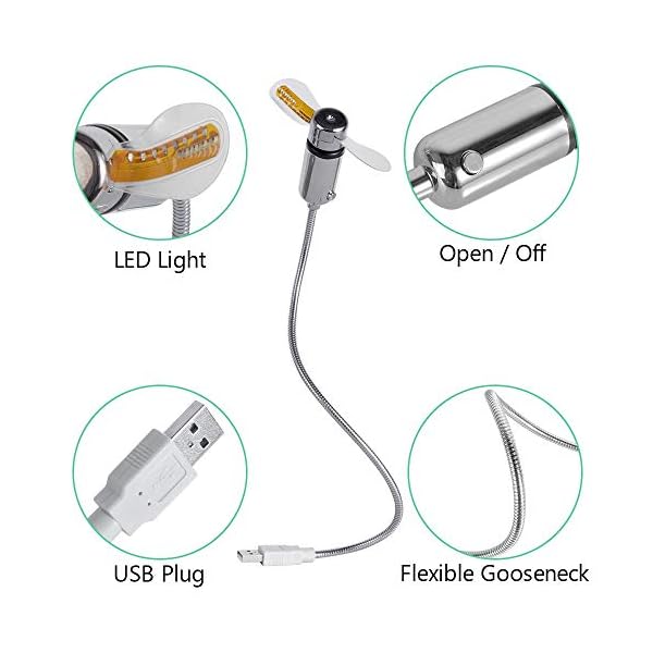 USB-LED-Fan-HuiHeng-Mini-LED-Clock-Fan-with-Flexible-Gooseneck-Personal-Silent-Laptop-Fan-USB-Powered-for-Home-Office huiheng USB LED Fan, Mini LED Clock Fan with Flexible Gooseneck, Personal Silent Laptop Fan USB Powered for Home Office