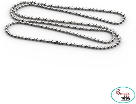 Ball Chain Necklace Nickel Plated 24 Inches x 2.4 mm Size 3 Silver Color Pack of 50