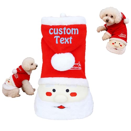 Custom Christmas Cat christmas sweater, dog clothes, dog jacket with Hat, Personalised Pet Winter Knitwear Xmas Clothes Classic Warm Coats Sweater for Kitty Puppy