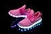SLEVEL Breathable LED Light Up Shoes Flashing Sneakers For Kids Boys Girls(S33Pink28)