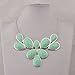Jane Stone Mint Statement Flower Necklace Fashion Bib Chunky Wedding Jewelry (Fn0835-S-Mint)
