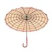 Topwedding 36'' Retro Hook Handle Striped Pagoda Parasol Rain Sun Wedding Umbrella,Beige and Red