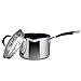 Circulon Momentum Stainless Steel Nonstick Covered Straining Saucepan with Pour Spout, 3-Quart