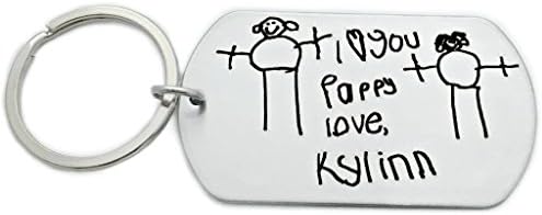 Childs Drawing and Handwriting Keychain - Signature Jewelry - Personalized Gift - Father's Day - 1287