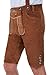 Bavarian traditional leather trousers Lederhosen with suspenders kastanienbraun 52 (36inch)