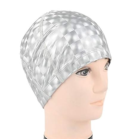 Elastic Pu Fabric Waterproof Swim Caps Women Long Hair Swimming