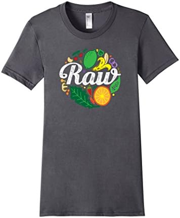 Women's Vegan T-Shirt - Raw Vegan 100% T-Shirt Large Asphalt