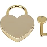 1pcs Heart Shaped Padlock, 1.8 x 2.3in Mini Lock with Keys Height Polished Metal Locks for Luggage Handbag Diary Book Jewelry Box(Imitation Gold)
