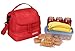 MIER Double Decker Insulated Lunch Box Pink Soft Cooler Bag Thermal Lunch Tote with Shoulder Strap (Red)…