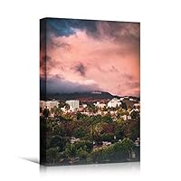 Canvas Wall Art Gradient Sunset on Skyline Coastal Multicolor Photography Relax/Calm Romantics Sunset - 12x18 inches
