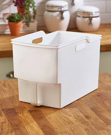 Set of 2 Oversized Pantry Bin with Handle White