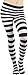 ToBeInStyle Women's Full Footed Wide Striped Tights (One Size Regular, Black And White)