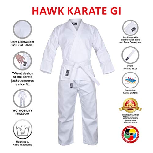 image for Hawk Sports Karate Uniform for Kids & Adults Lightweight Student Karat