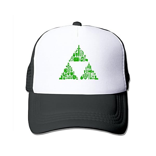 SAXON13-Unisex-Baseball-caps-Meshback-Zelda-Triforce-Items-Boys-Cap-Hats-Black