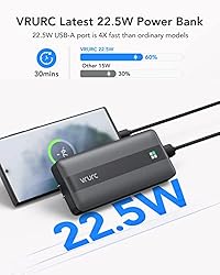 VRURC Portable Charger with Built-in Cables & AC