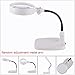 XYK Large LED Lighted Magnifier with Stand - Folding Design with 6 LED Lamp - Best 10X Hands Free Magnifying Glass with Light for Reading