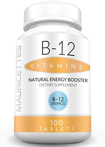 Vitamin B-12 500 mcg Supplement - Non-GMO - 100 B 12 Energy Pills Natural Metabolism and Brain Booster for Men and Women