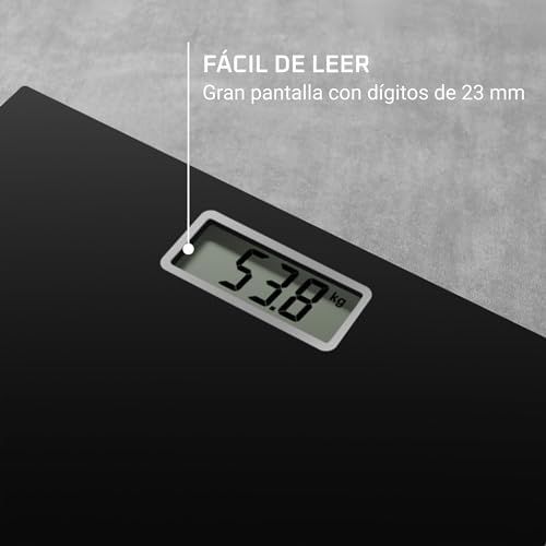 Rowenta bs1400 premiss - balança de banheiro com display lcd, design fino, 2cm de altura, até 150kg e precisão de 100g, liga e desliga automática, preto