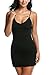 Avidlove Women Modal V Neck Nightwear Sleeveless Straight Dress Mini Full Slips Black L