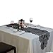 N&T NIETING Halloween Spider Web Black Lace Table Topper 20 x 80 Inches,Black Lace Spider Web Table Runner for Halloween Parties, Dinners