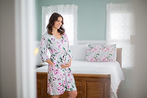Baby Be Mine Maternity Labor Delivery Nursing Robe Hospital Bag Must Have (S/M pre Pregnancy 4-10, Olivia)