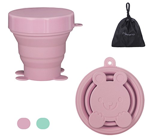 Meeeno Collapsible Silicone Cup for Sterilizing and Storing Menstrual Cup, Reusable and Foldable for Camping Hiking Travel and Outdoors