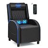 POWERSTONE Gaming Chair Recliner with Footrest Breathable PU Leather Massage Recliner – Ergonomic Sofa Computer Chair…