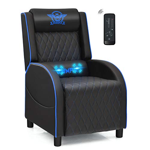 POWERSTONE Gaming Chair Recliner with Footrest Breathable PU Leather Massage Recliner - Ergonomic Sofa Computer Chair…