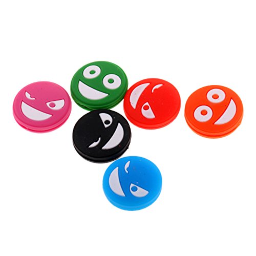 Seafard Smile Face Funny Tennis Racquet Vibration Dampeners, Pack of 6 Pieces