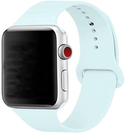 Band for Apple Watch 42mm, Guangzhi New Design (Metal Tuck Clasp Ouside/Correct Wearing Way in 4th Image) Soft Silicone Sport Strap Band for iWatch Series 1 / 2 / 3, Sport, Edition,42mm,Turquoise