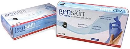 Genskin Powder-free Nitrile Exam Gloves Blue Pack of 100 (Small)