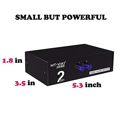 AuviPal 2-Way RCA Switcher 2 in 1 Out Composite Video L/R Audio AV Selector Box for DVD VCR VHS/AV Receiver/Game Consoles