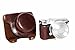 iRunzo Ever Ready PU Leather Camera Case Bag for Nikon 1 J5 Compact Camera with 10-30mm Lens(Dark Brown)
