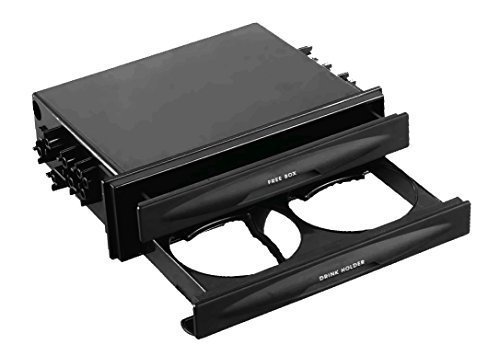 ノーブランド品 1DIN 2段 ドリンクホルダー ブラック プラスチック商品画像