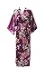 J.ROBE Women's Kimono Robe Long Printed Lotus Kimono Robe Silk with Pockets