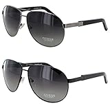 Guess Mens GUP 1013 Polarized Metal Frame Aviator Sunglasses