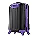 Olympia USA Apache II 21 Inch Expandable Rolling Carry On Lightweight Hardside Double 4 Wheel Spinner Luggage Suitcase with Locking System and Hidden Laptop Compartment, Black/Purple