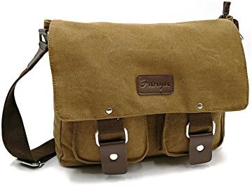 Canvas Messenger Bag Laptop MacBook Air Shoulder Crossbody Bag for Men Women