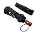 WITKEEN DeNobilli Windproof Travel Umbrella, [Classic Black] Best Armored (10 Fiberglass Ribs) Auto Open Close Compact Travel Umbrellas with Real Wood Handle
