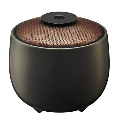 VicTsing Remote Control Ceramic Essential Oil Diffusers with 5 Soothing Music, 260ml Ultrasonic Aroma Diffusers, Waterless Auto-Off & 7 Color LED Night Lights (Brown)