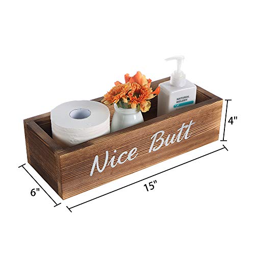 Nice Butt & Hello Sweet Cheeks Bathroom Decor Box2 Sides with Funny Sayings Farmhouse Wooden