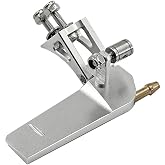 URIMPAVIDO 1PC RC Boat Aluminium Alloy Rudder with Water Inlet Pick Up Absorbing Steering for RC Boat Ship Building Part (52mm Silver)