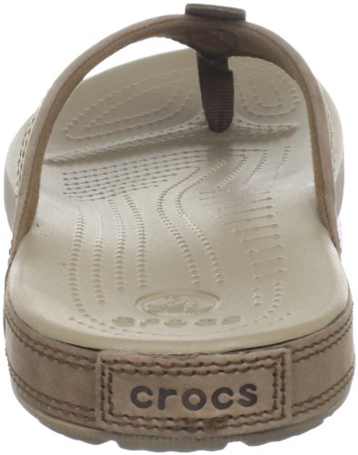 Crocs Yukon Mesa Flip Flop Black Leather | Black leather, Leather men, Toe post sandals