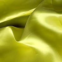 60 inch Stretch Satin Fabric Bridal Material Bolt by The 5 Yard (Lemon Yellow)