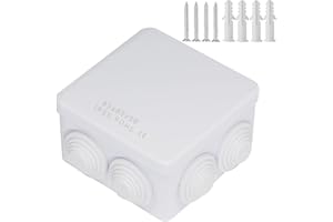Zulkit Junction Box ABS Plastic Dustproof Waterproof IP55 Universal Electrical Boxes Project Enclosure White 3.4 x 3.4 x 2 inch (85 x 85 x 50mm)
