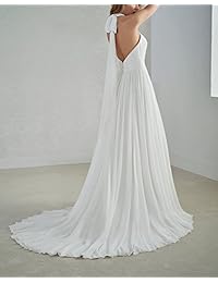 Zhongde vestido de novia de gasa para mujer, con abertura en la línea A